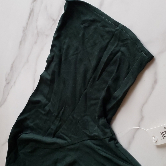 Daily Ritual Jersey Ruched Front Half-Sleeve Dress in Dark Green Size XXL - Picture 7 of 9